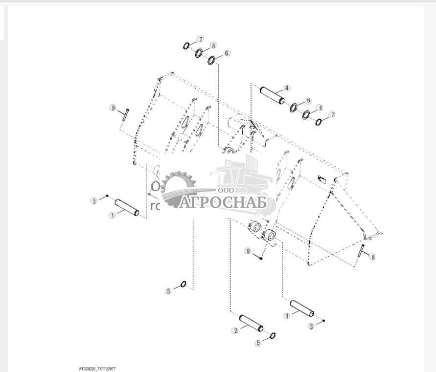 Штифты ковша погрузчика 